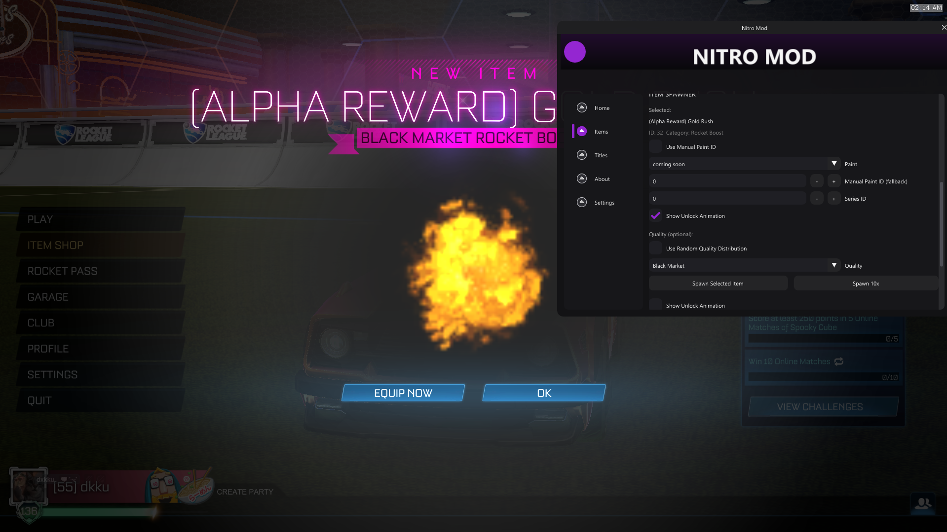 NitroMOD Spawning Items