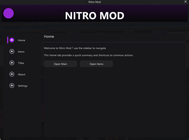 NitroMOD Menu Interface
