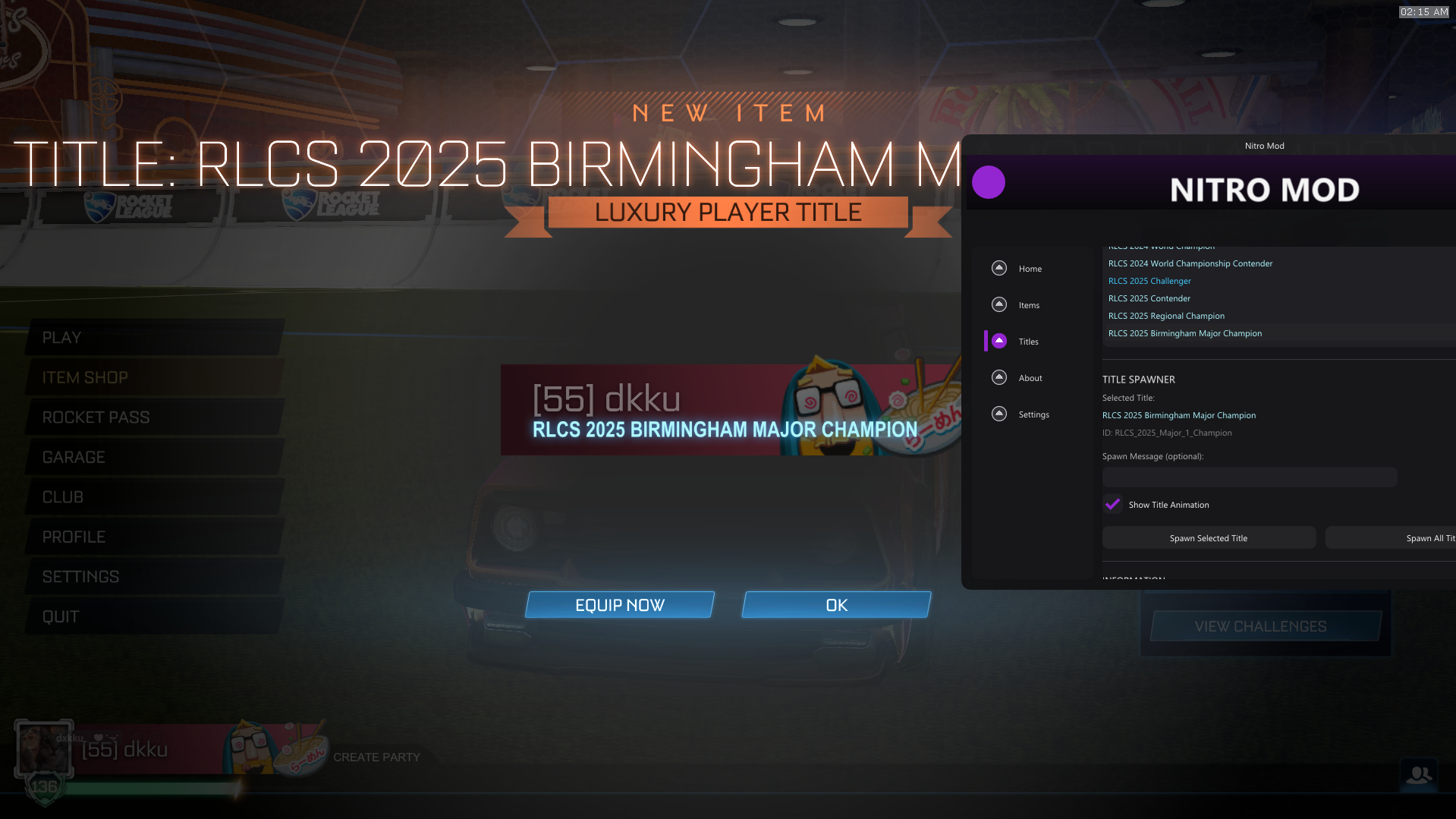 NitroMOD Spawning Titles